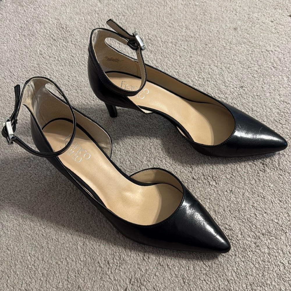 Franco Sarto Ankle strap leather heels size 9